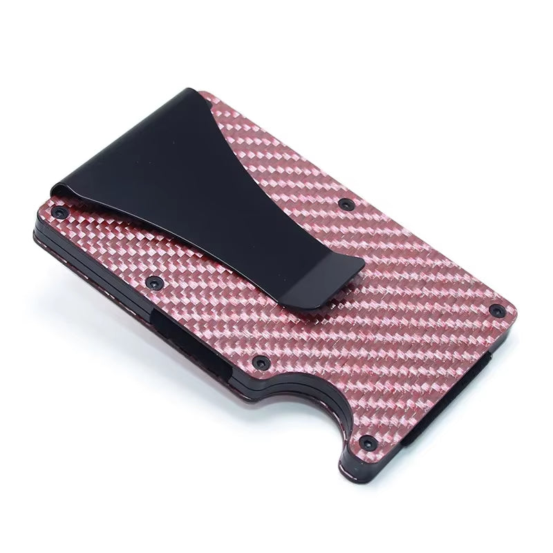 Dropshipping Carbon Fiber Credit Card Holder Wallet New Minimalist Rfid Blocking Slim anti Protect Metal Cardholder Clip for Men
