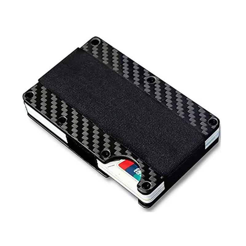 Dropshipping Carbon Fiber Credit Card Holder Wallet New Minimalist Rfid Blocking Slim anti Protect Metal Cardholder Clip for Men