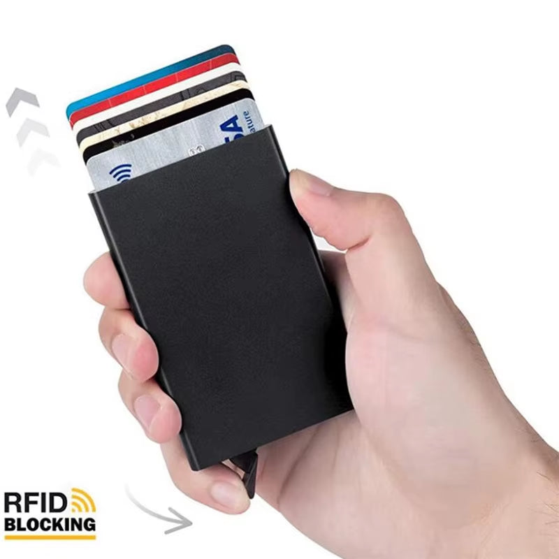 Anti-Theft Credit Card Holder Men Slim anti Protect Travel ID Cardholder Women Rfid Wallet Automatic Metal Case Porte Carte