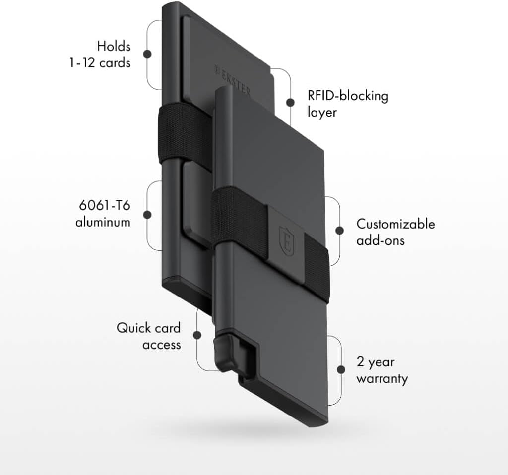 Aluminum Cardholder Wallet for Men | Metal Wallets with RFID Blocking Layer | Slim & Minimalist Aluminum Wallet with Push Button for Quick Card Access