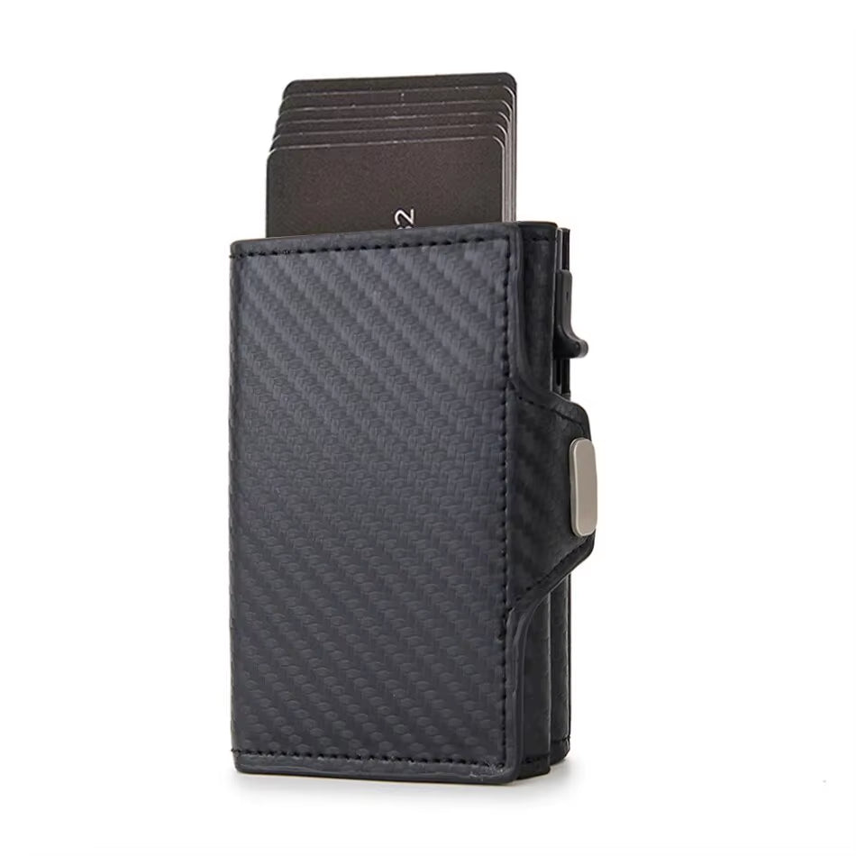 Rfid Carbon Fiber Card Holder Men Wallets Slim Thin Coin Pocket ID Bank Credit Cardholder Case Aluminum Minimalist Smart Wallet