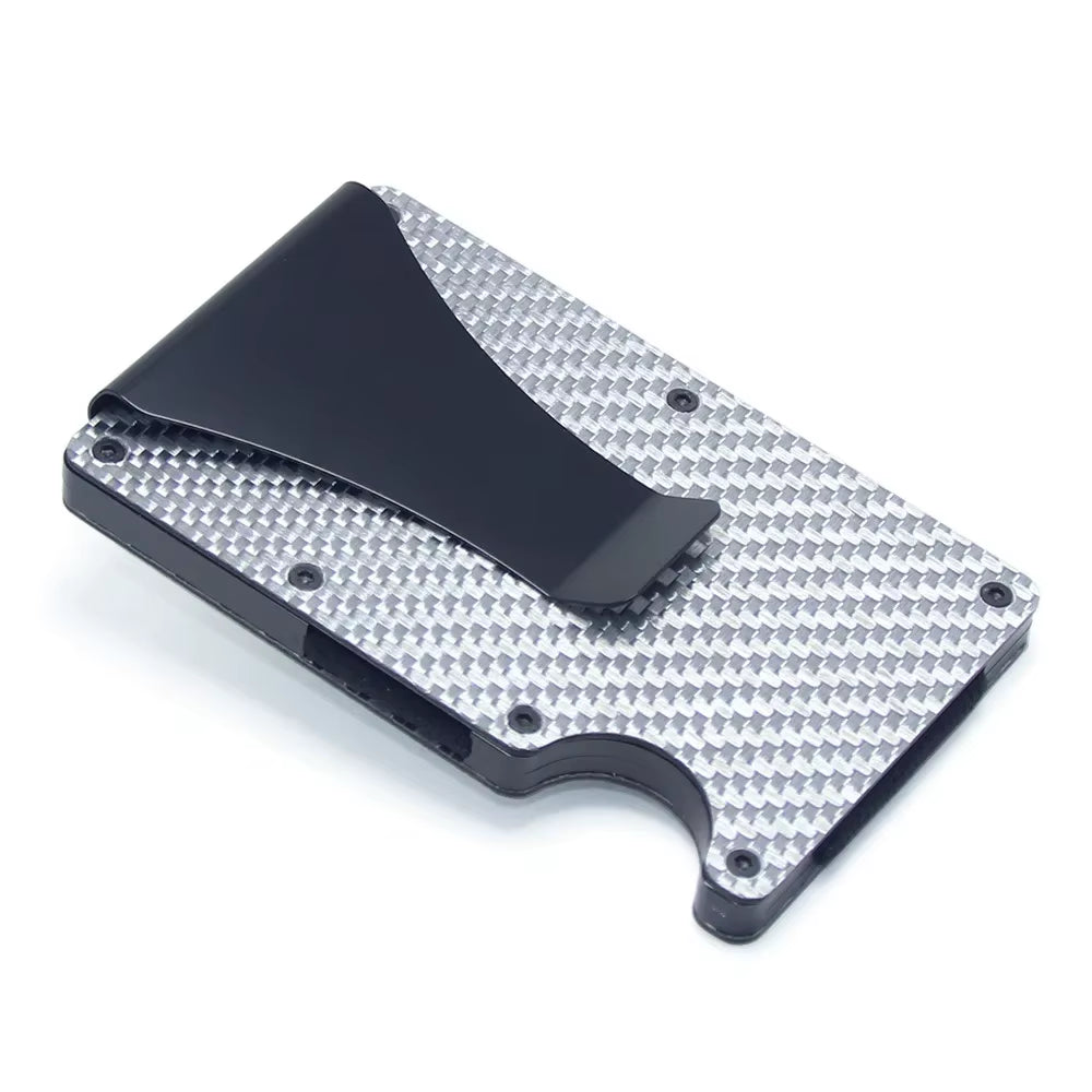 Dropshipping Carbon Fiber Credit Card Holder Wallet New Minimalist Rfid Blocking Slim anti Protect Metal Cardholder Clip for Men