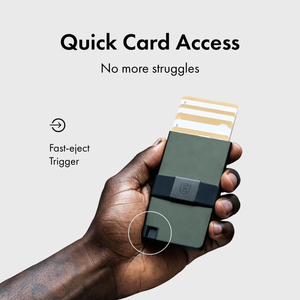 Aluminum Cardholder Wallet for Men | Metal Wallets with RFID Blocking Layer | Slim & Minimalist Aluminum Wallet with Push Button for Quick Card Access