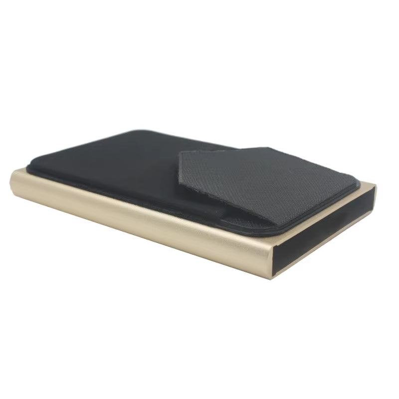 Pop-Out RFID Card Holder Slim Aluminum Wallet Elasticity Back Pouch ID Credit Card Holder Blocking Protect Travel ID Cardholder