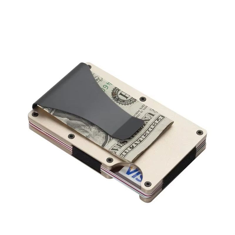 Dropshipping Carbon Fiber Credit Card Holder Wallet New Minimalist Rfid Blocking Slim anti Protect Metal Cardholder Clip for Men