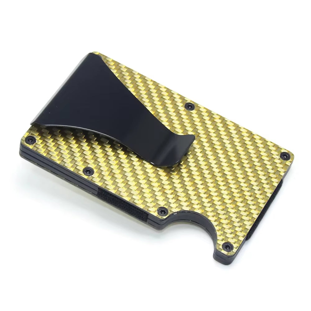 Dropshipping Carbon Fiber Credit Card Holder Wallet New Minimalist Rfid Blocking Slim anti Protect Metal Cardholder Clip for Men