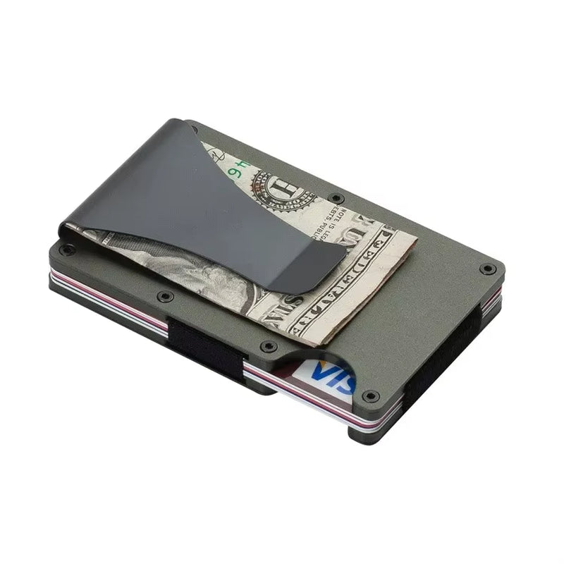 Dropshipping Carbon Fiber Credit Card Holder Wallet New Minimalist Rfid Blocking Slim anti Protect Metal Cardholder Clip for Men