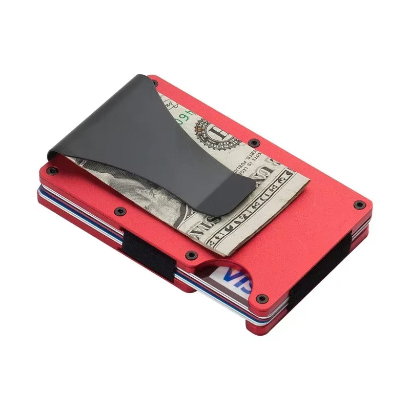 Dropshipping Carbon Fiber Credit Card Holder Wallet New Minimalist Rfid Blocking Slim anti Protect Metal Cardholder Clip for Men